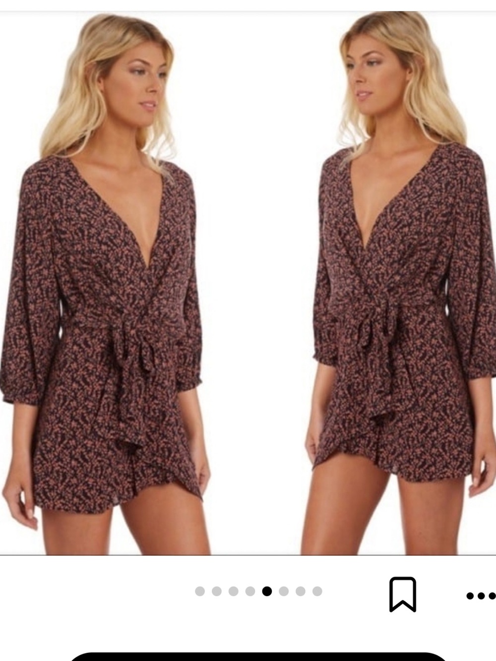 Free People Clara Tunic Tie Front Floral Mini Dress
